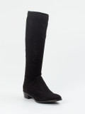 Andrea Puccini – Kniehohe Stiefel aus Stretch-Veloursleder schwarz