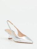 Konstantin Starke – Slingpumps aus Metallicleder silber