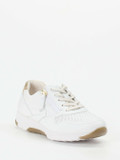 Gabor Comfort – Sneaker aus Kalbleder Weiß-Gold