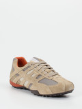 Geox – Sneaker aus Veloursleder und Mesh beigebraun