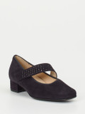 Hassia – Mary Jane Pumps aus Veloursleder Dunkelblau
