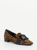 Konstantin Starke – Loafer aus Ponyfell mit Leopardprint