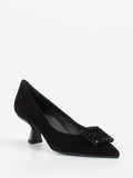 Konstantin Starke – Pumps aus Veloursleder in Schwarz