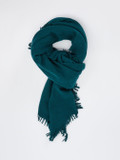 Blui – Fransenschal aus Woll-Kaschmir-Mix Petrol