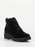 Waldläufer – Schnürboots aus Veloursleder Schwarz