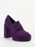 Elena Iachi – Plateau-Loafer aus Veloursleder Violett
