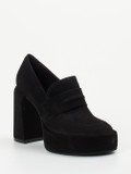Elena Iachi – Plateau-Loafer aus Veloursleder Schwarz