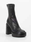 Elena Iachi – Plateau-Stiefeletten aus Stretchleder Schwarz
