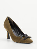 Paul Green – Pumps aus Veloursleder olivbraun