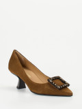 Konstantin Starke – Pumps aus Veloursleder cognacbraun