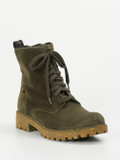 Josef Seibel – Schnürstiefelette aus Veloursleder grün