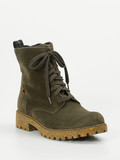 Josef Seibel – Schnürstiefelette aus Veloursleder grün