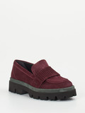 Donna Carolina – Slipper aus Veloursleder Bordeauxrot