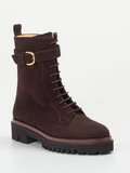 Truman's - Schnürstiefelette aus Veloursleder