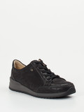 Finn Comfort – Schnürschuh aus Metallicleder schwarz