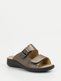 Solidus - Pantolette aus Metallic in braun