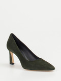 Konstantin Starke – Pumps aus Veloursleder Dunkeloliv