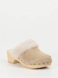 Softclox – Clogs aus Veloursleder mit Lammfellrand