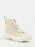 Superga – Schnürboots aus Filz in Cremebeige