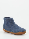 Glerups – Hausschuh-Bootie aus Wollfilz jeansblau