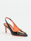 Santoni – Slingback-Pumps aus Kalbleder Schwarz