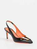 Santoni – Slingback-Pumps aus Kalbleder Schwarz