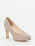 Gabor – Plateau-Pumps aus Metallicleder Champagner