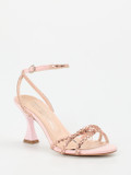 Konstantin Starke – High Heel Sandalette aus Metallicleder rosé