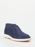 Santoni – Chukka Boots aus Veloursleder Nachtblau
