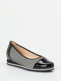 Hassia – Komfort-Ballerinas aus Textil und Lackleder schwarz
