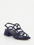 Andrea Puccini – Sandalette aus Veloursleder Tiefblau