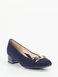 Ara – Blockabsatz-Pumps aus Veloursleder Dunkelblau
