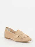 Andrea Puccini – Fransen-Loafer aus Veloursleder beige
