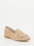Andrea Puccini – Fransen-Loafer aus Veloursleder beige