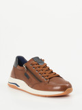 Sioux – Sneaker aus geprägtem Leder cognacbraun