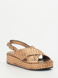 Pons Quintana – Plateau-Sandalen aus Flechtleder kupfer