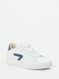HUB – Sneaker aus Kalbleder in Weiß mit Kontrastbesatz