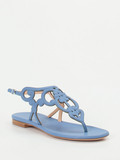 Unützer – Zehentrenner-Sandale aus Kalbleder jeansblau