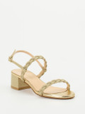 Konstantin Starke – Sandalette aus Metallicleder Gold