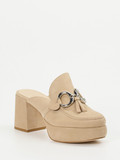 Kennel & Schmenger – Plateau-Mules aus Veloursleder beige