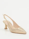 Andrea Puccini - Slingpumps aus Metallic in gold