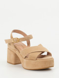 Konstantin Starke – Plateausandale aus Veloursleder beige