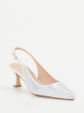 Andrea Puccini – Slingback-Pumps aus Metallicleder weiß