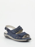Waldläufer – Komfortsandale aus Nubukleder Dunkelblau