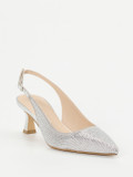 Andrea Puccini – Slingpumps aus Metallicleder silber