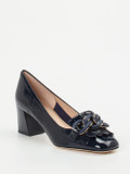 Andrea Puccini – Blockabsatz-Pumps aus Lackleder Dunkelblau