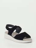 Semler – Komfortsandalen aus Veloursleder schwarz
