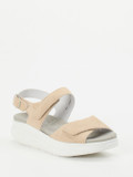 Semler – Komfortsandale aus Veloursleder beige