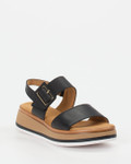Gabor Comfort – Plateau-Sandalen aus Lammleder Schwarz