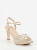 Andrea Puccini – Sandaletten aus Metallicmaterial in Gold